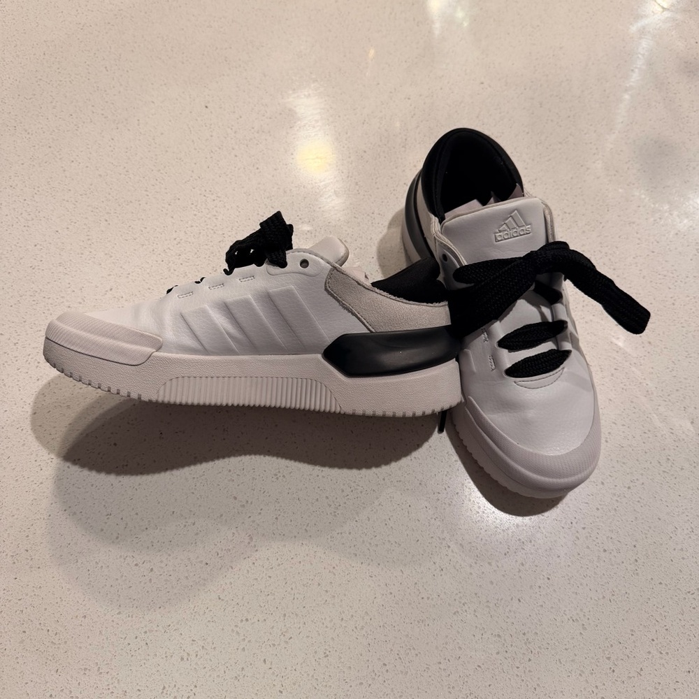 Adidas Osade Platform Sneaker White Black Chunky Court Low Top Sz 6.5 - Picture 3 of 6